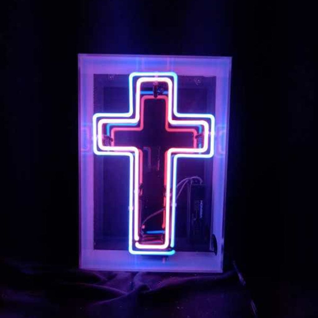 Neon Signs Land Neon Signs Cross Acrylic Box Neon Signs