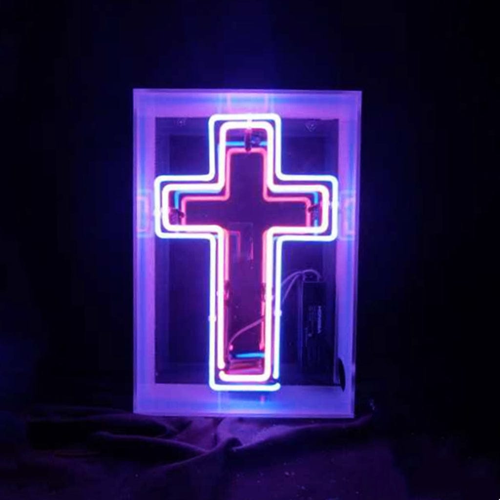 Neon Signs Land Neon Signs Cross Acrylic Box Neon Signs