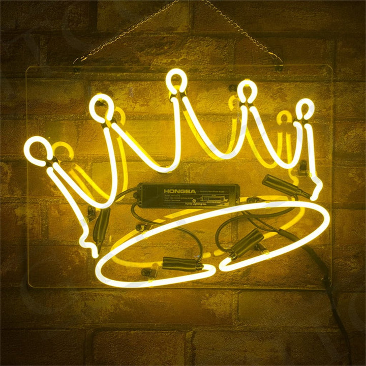 Neon Signs Land Neon Signs Crown Yellow Neon Signs