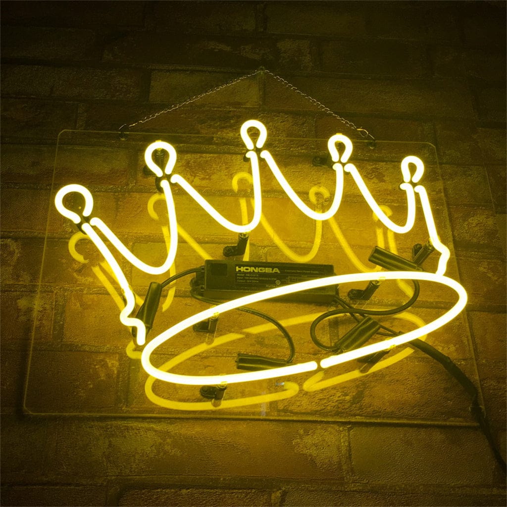 Neon Signs Land Neon Signs Crown Yellow Neon Signs