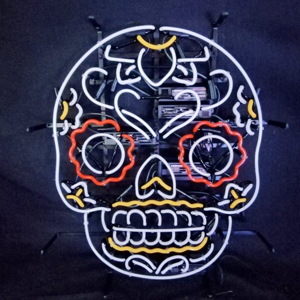 Neon Signs Land Neon Signs Dia De Los Muertos Hanuted Skull Death Mask Neon Signs