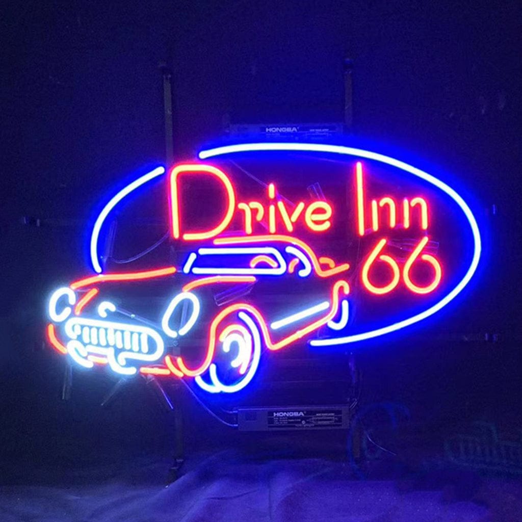 Neon Signs Land Neon Signs Drive Inn 66 Mother Road Auto Car Neon Signs Light