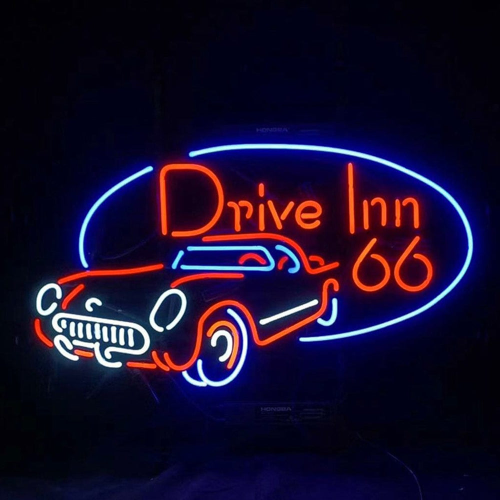 Neon Signs Land Neon Signs Drive Inn 66 Mother Road Auto Car Neon Signs Light