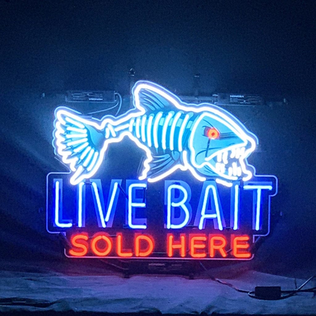 Neon Signs Land Neon Signs Fangtooth Live Bait Sold Here Neon Signs Light