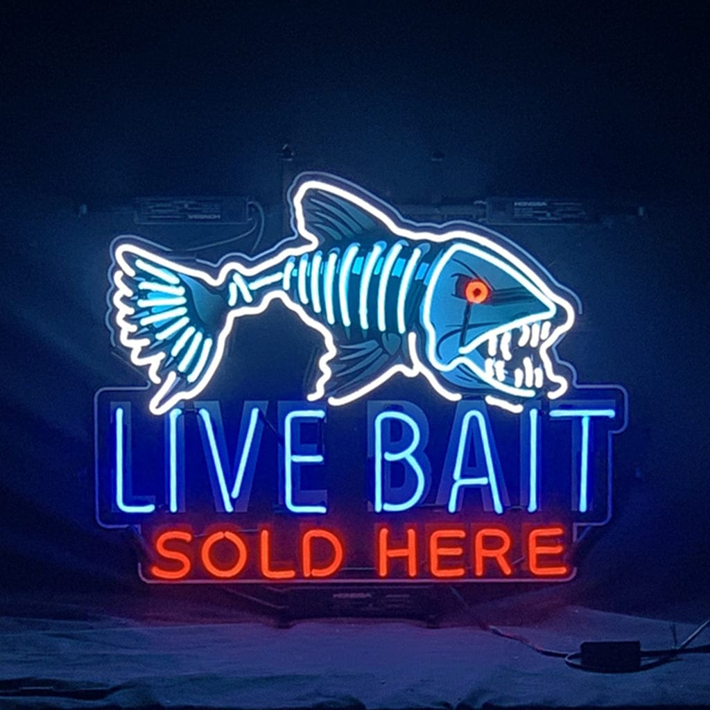 Neon Signs Land Neon Signs Fangtooth Live Bait Sold Here Neon Signs Light