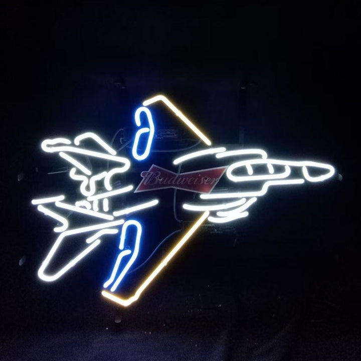 Neon Signs Land Neon Signs Fighter Plane Budweiser Beer Neon Signs