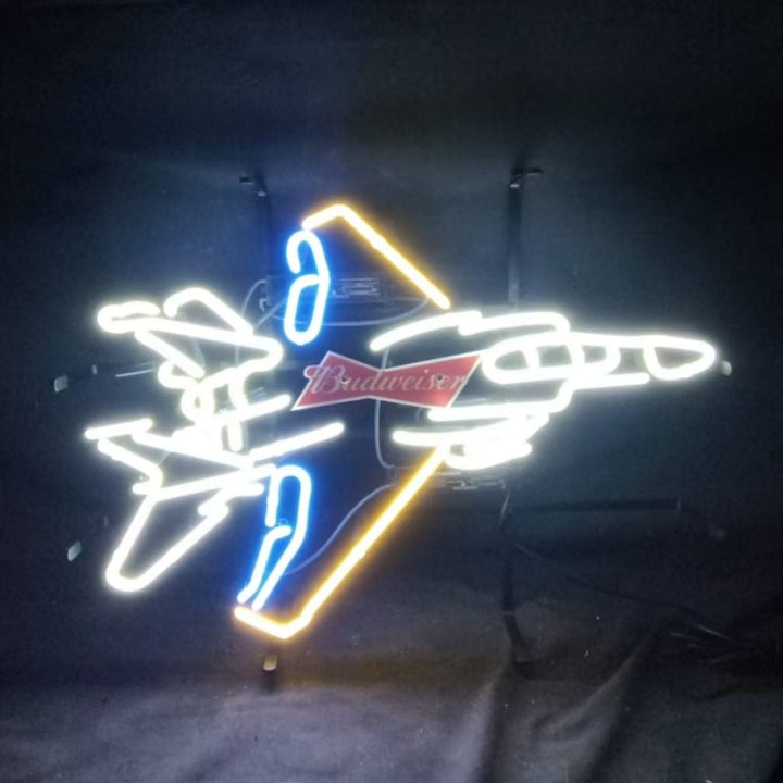 Neon Signs Land Neon Signs Fighter Plane Budweiser Beer Neon Signs