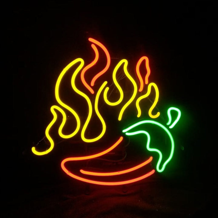 Neon Signs Land Neon Signs Fire BBQ Pepper Neon Signs