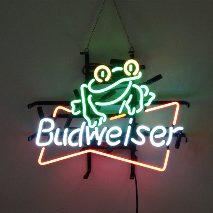 Neon Signs Land Neon Signs Frog Budweiser Beer Neon Sign Light