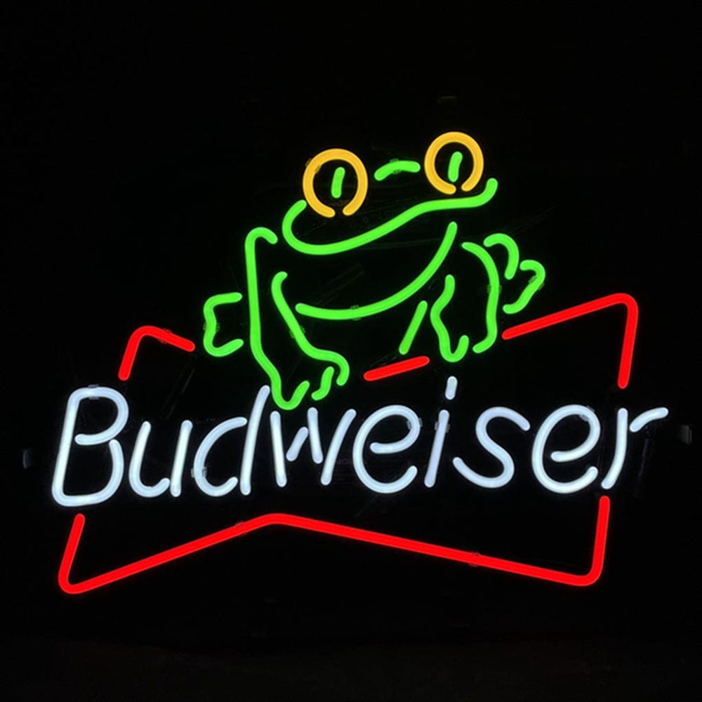 Neon Signs Land Neon Signs Frog Budweiser Beer Neon Sign Light