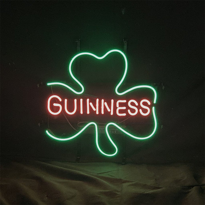 Neon Signs Land Neon Signs Guinness with Clover Lager Beer Neon Sign Light