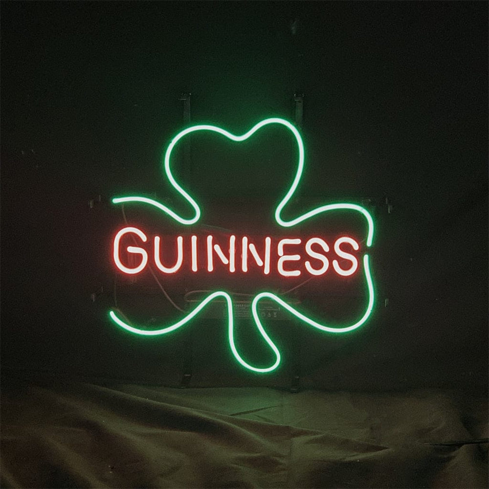 Neon Signs Land Neon Signs Guinness with Clover Lager Beer Neon Sign Light