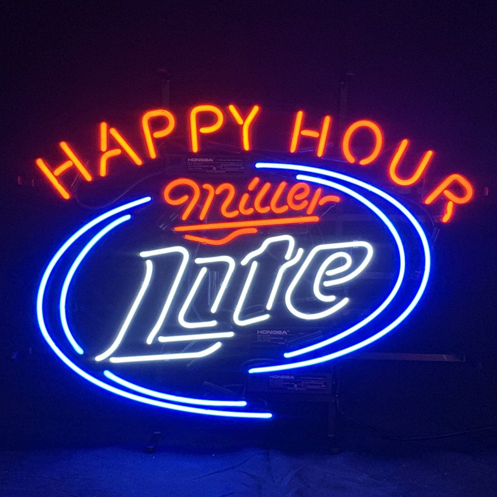 Neon Signs Land Neon Signs Happy Hours Miller Lite Beer Neon Sign Light