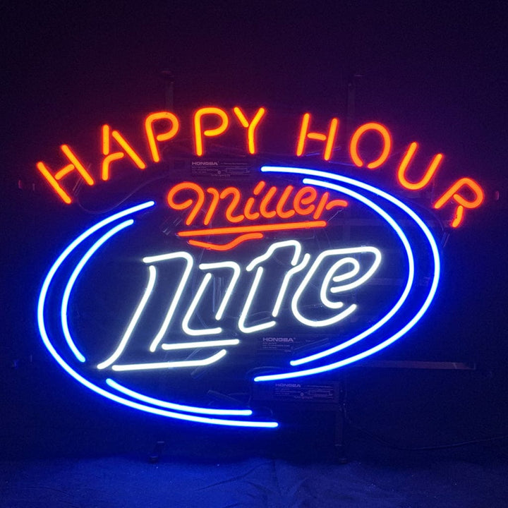 Neon Signs Land Neon Signs Happy Hours Miller Lite Beer Neon Sign Light