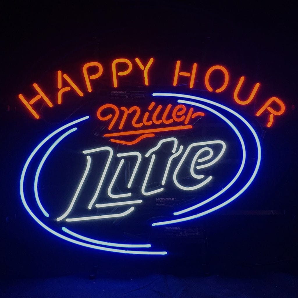Neon Signs Land Neon Signs Happy Hours Miller Lite Beer Neon Sign Light