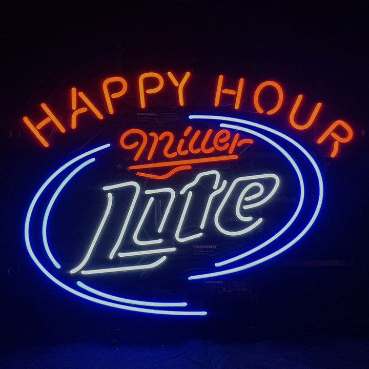 Neon Signs Land Neon Signs Happy Hours Miller Lite Beer Neon Sign Light