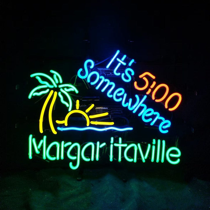 Neon Signs Land Neon Signs It's 5 o'clock Somewhere Margaritaville Neon Signs