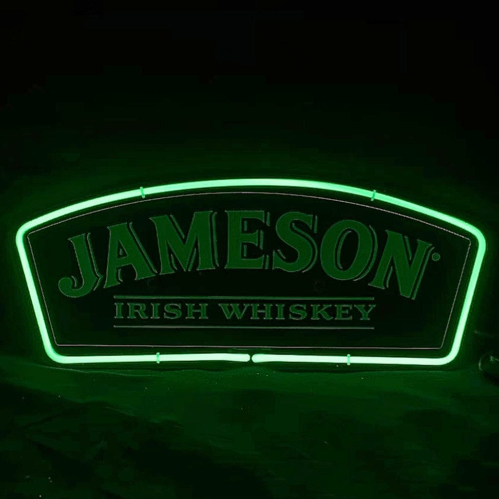 Neon Signs Land Neon Signs Jameson Irish Whiskey Acrylic with Glass Neon Signs