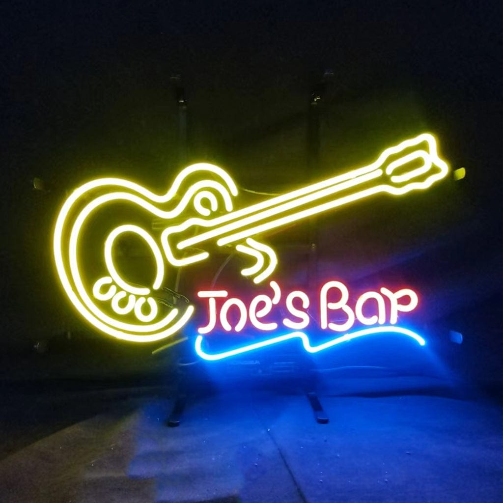 Neon Signs Land Neon Signs Joe's Bar Guitar Neon Signs Light