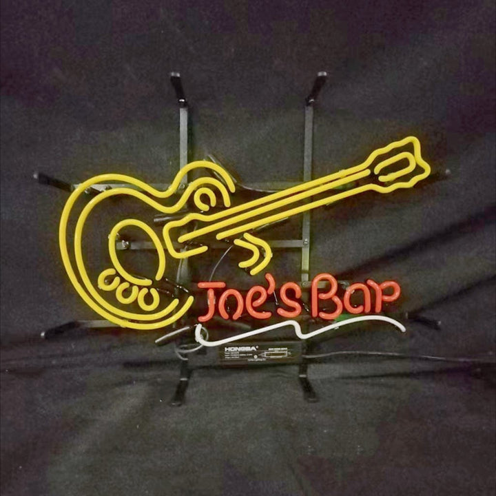 Neon Signs Land Neon Signs Joe's Bar Guitar Neon Signs Light