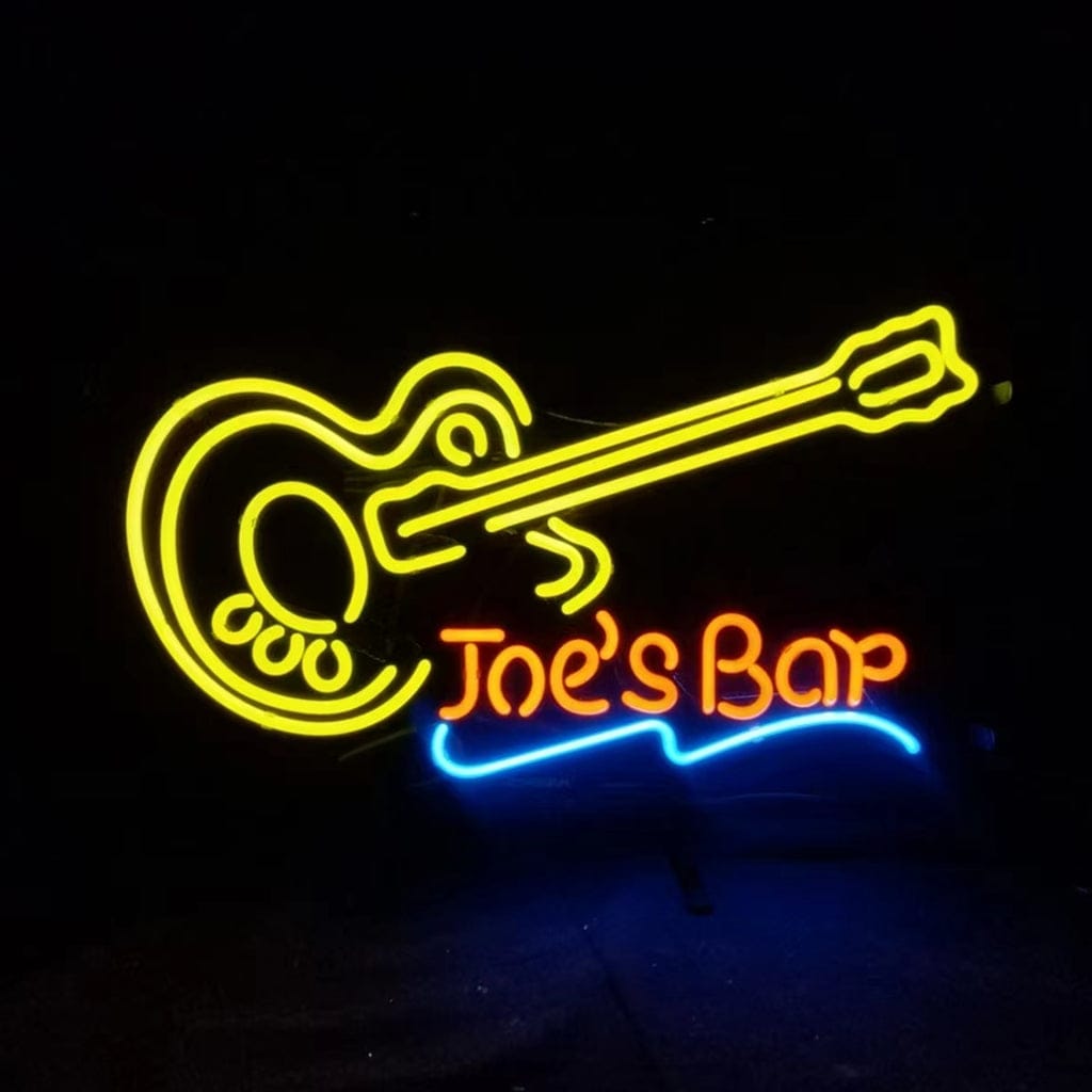 Neon Signs Land Neon Signs Joe's Bar Guitar Neon Signs Light