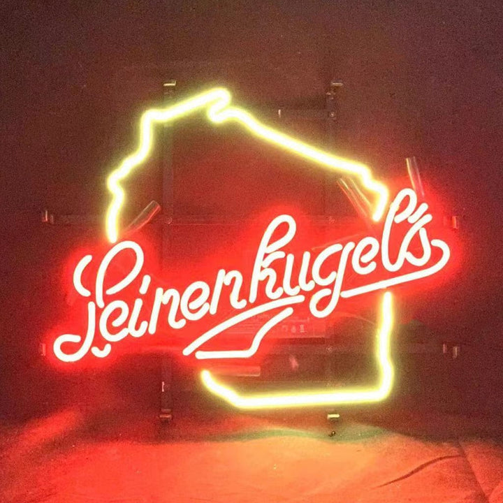 Neon Signs Land Neon Signs Leinenkugels Beer with Wisconsin Map Neon Signs