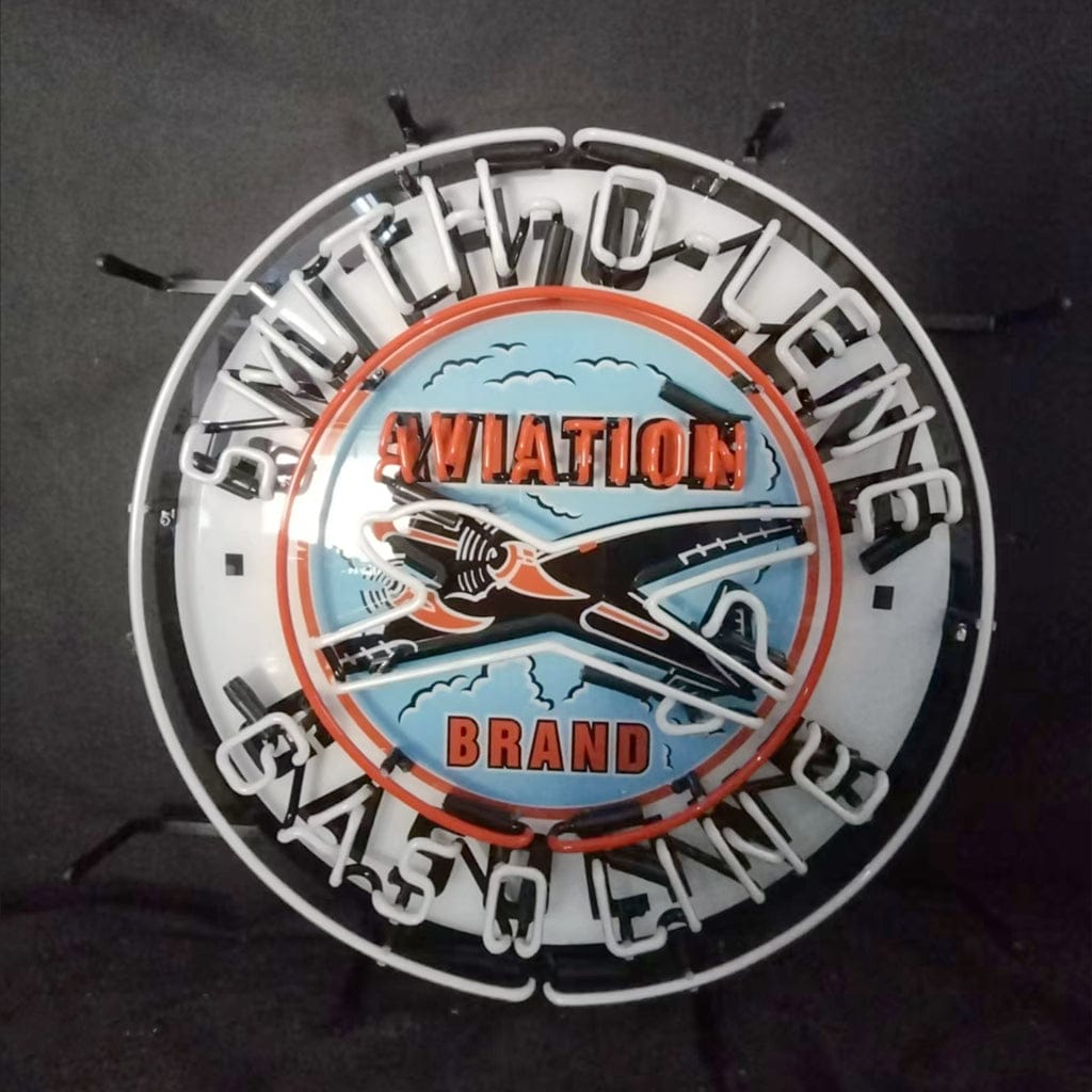 Neon Signs Land Neon Signs Light Blue Smith-o-lene Gasoline Aviation Brand Neon Signs Light