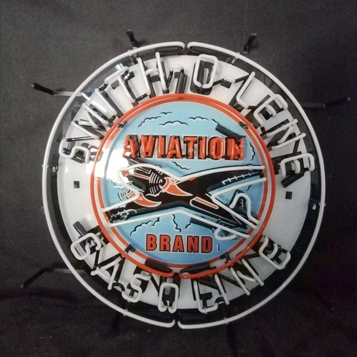 Neon Signs Land Neon Signs Light Blue Smith-o-lene Gasoline Aviation Brand Neon Signs Light
