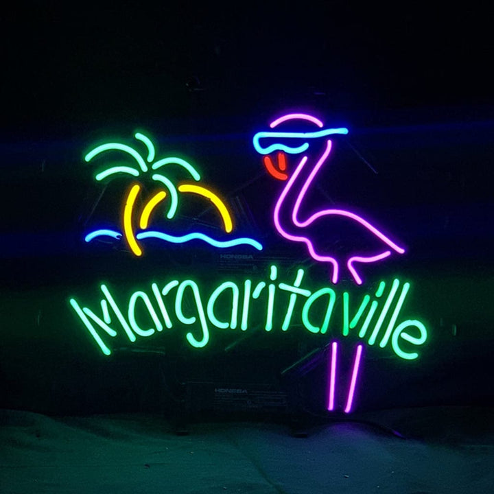 Neon Signs Land Neon Signs Margaritaville Flamingo Sun Sea Plam Tree Neon Signs Light