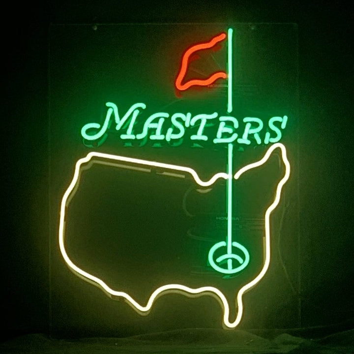 Neon Signs Land Neon Signs Masters Tournament Golf Neon Signs Light Glass