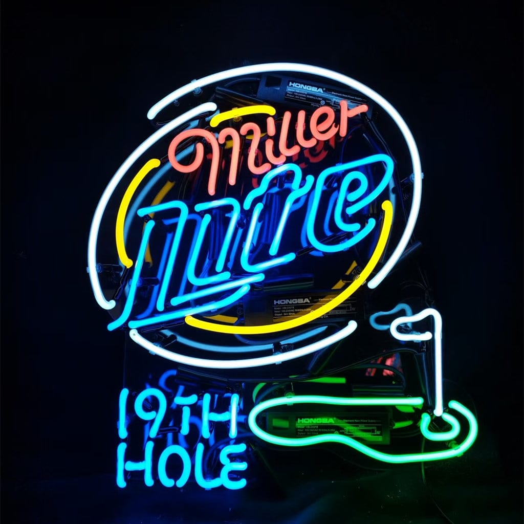 Neon Signs Land Neon Signs Miller Lite 19th Hole Golf Neon Light Sign