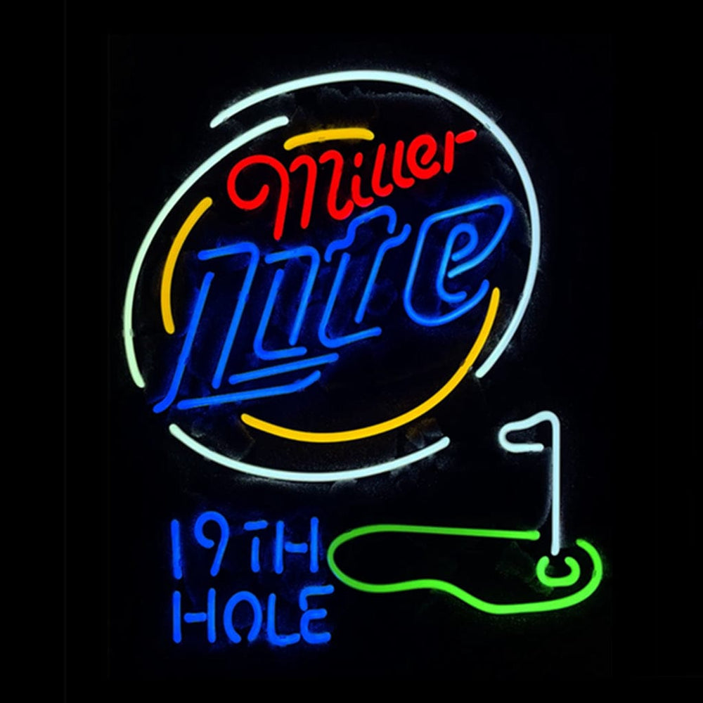 Neon Signs Land Neon Signs Miller Lite 19th Hole Golf Neon Signs Light