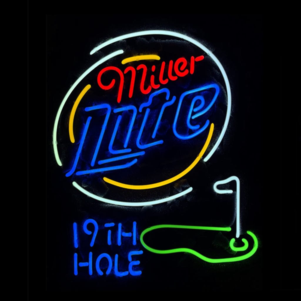 Neon Signs Land Neon Signs Miller Lite 19th Hole Golf Neon Signs Light