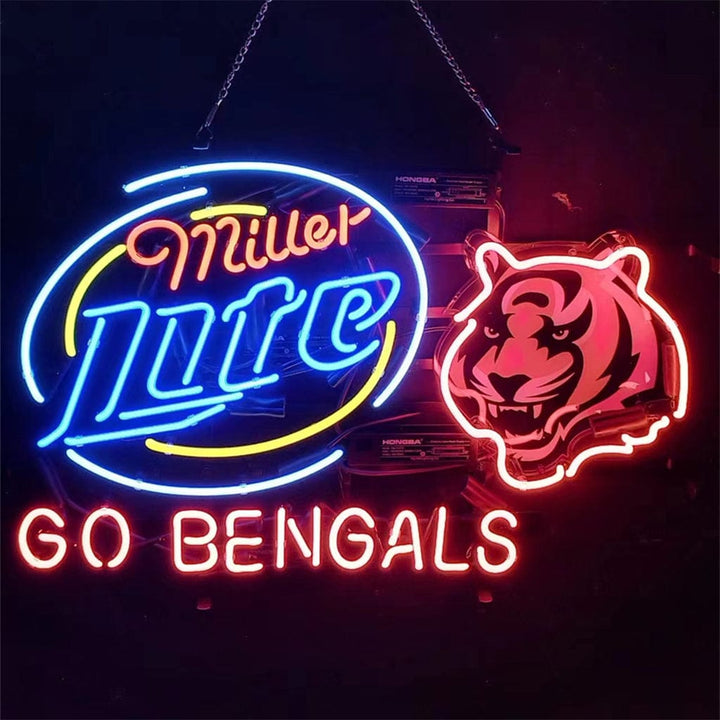 Neon Signs Land Neon Signs Miller Lite Cincinnati Go Bengals Neon Light Sign