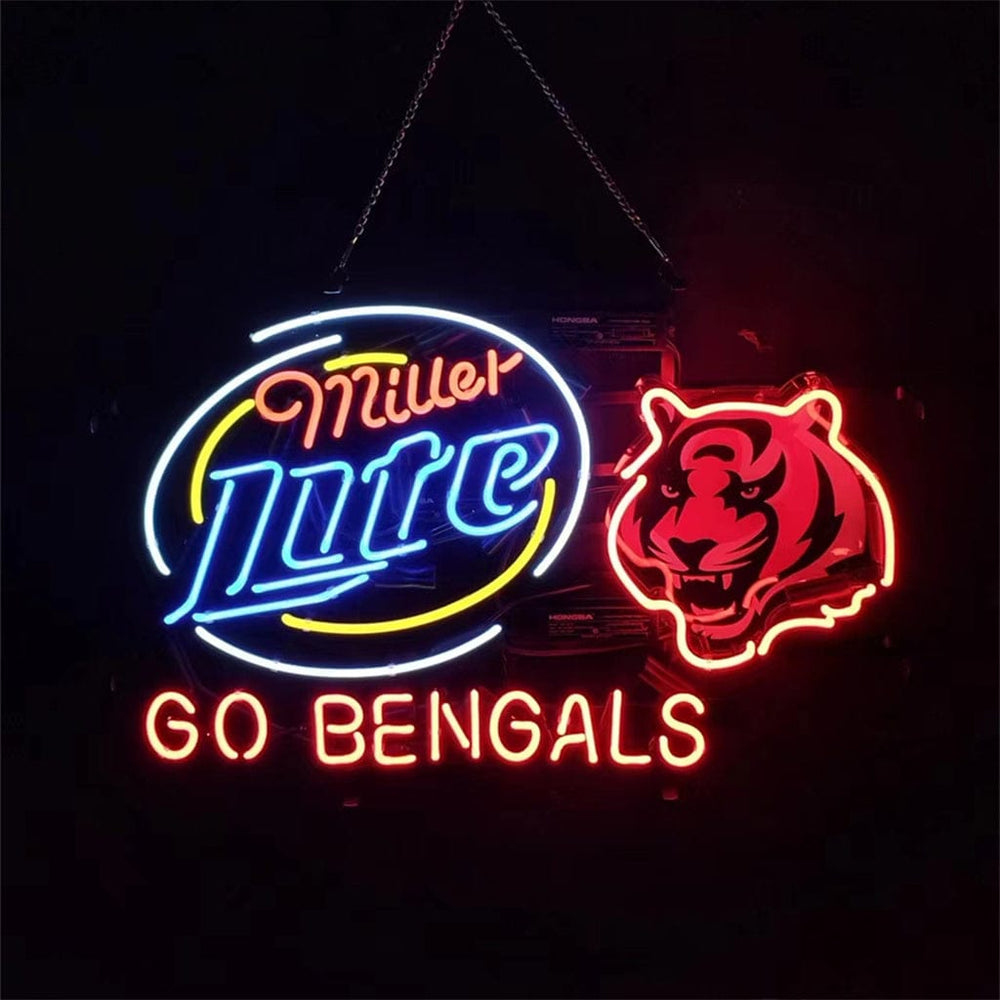 Neon Signs Land Neon Signs Miller Lite Cincinnati Go Bengals Neon Light Sign