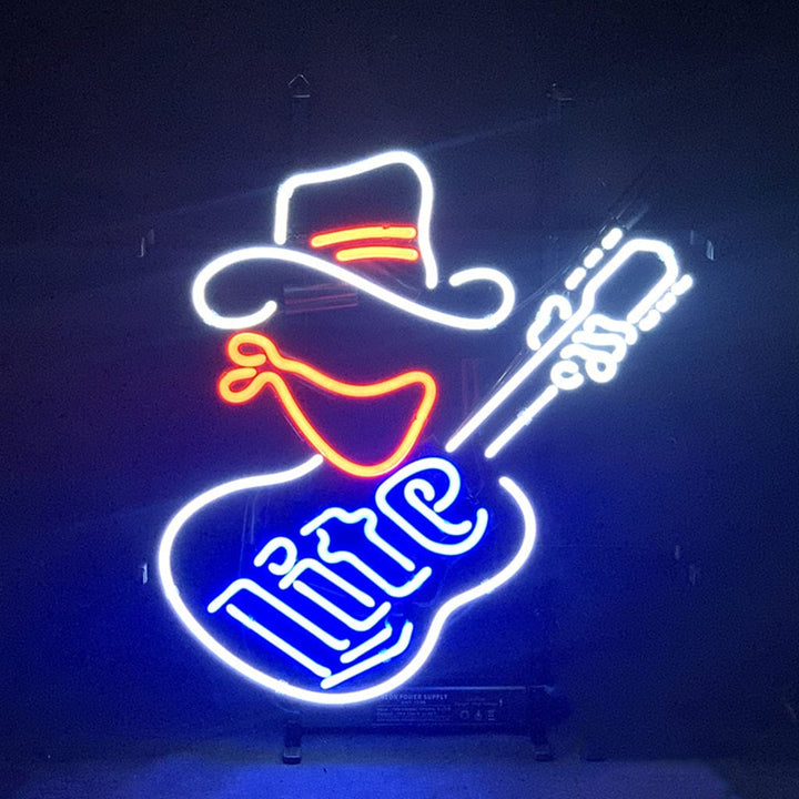Neon Signs Land Neon Signs Miller Lite Cowboy Guitar Neon Signs Light