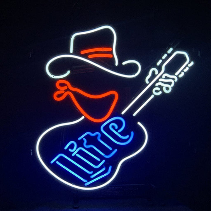 Neon Signs Land Neon Signs Miller Lite Cowboy Guitar Neon Signs Light