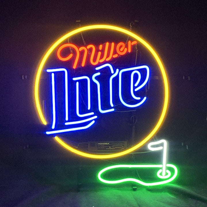 Neon Signs Land Neon Signs Miller Lite Golf Hole Neon Signs Light