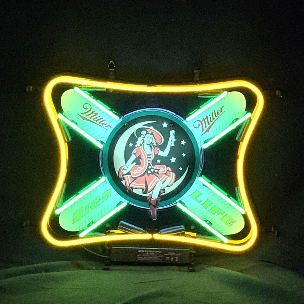 Neon Signs Land Neon Signs Miller Lite High Life Girl Lager Neon Sign Light