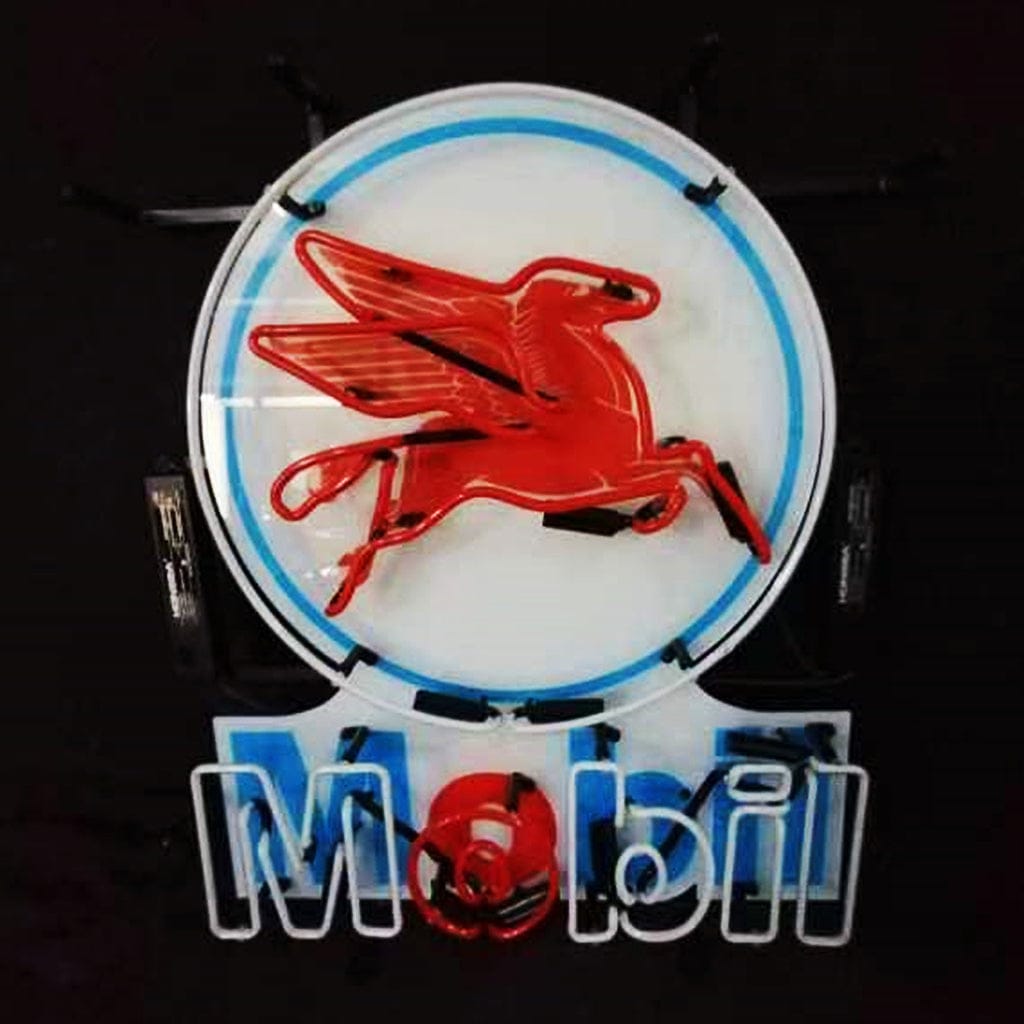 Neon Signs Land Neon Signs Mobil Gas Oil Flying Horse Neon Signs Light
