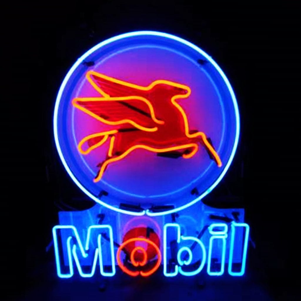 Neon Signs Land Neon Signs Mobil Gas Oil Flying Horse Neon Signs Light