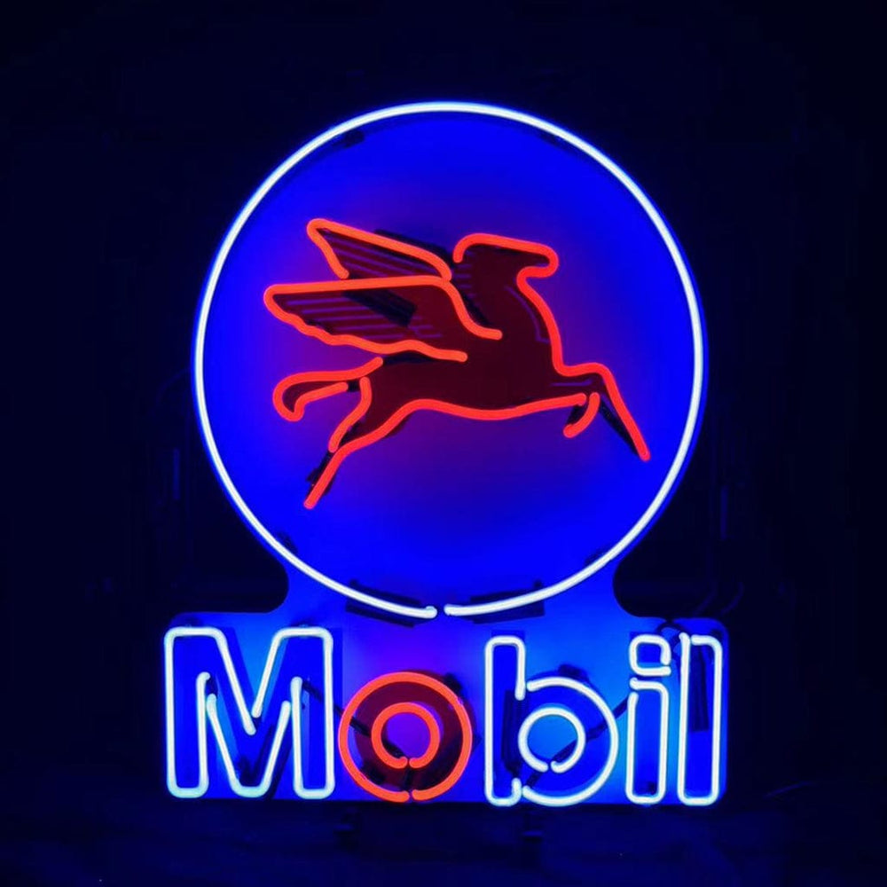 Neon Signs Land Neon Signs Mobil Gas Oil Flying Horse Neon Signs Light