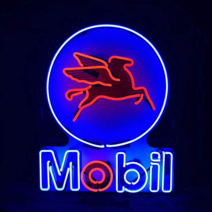 Neon Signs Land Neon Signs Mobil Gas Oil Flying Horse Neon Signs Light