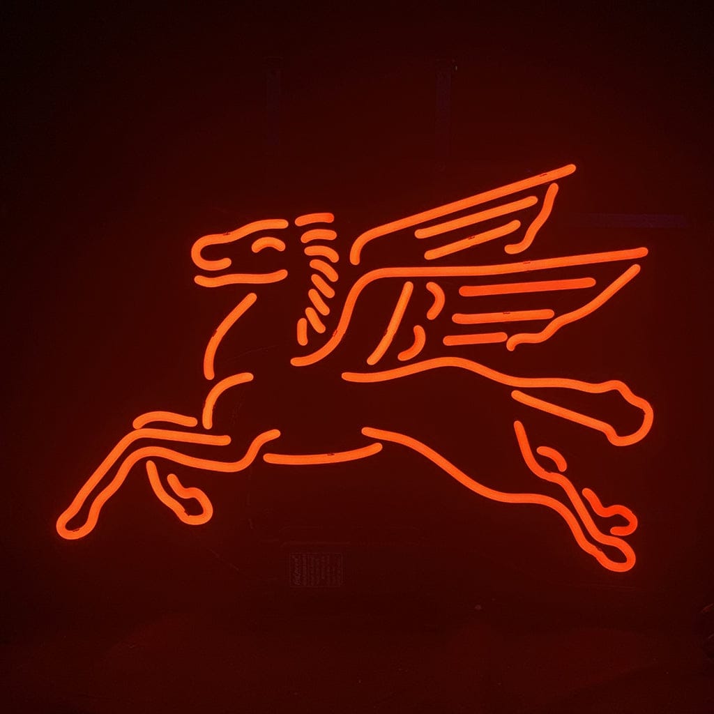 Neon Signs Land Neon Signs Mobilgas Flying Horse Red Neon Sign Light Glass