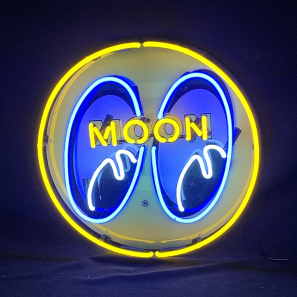 Neon Signs Land Neon Signs Moon And Eyes in Yellow Neon Signs Light