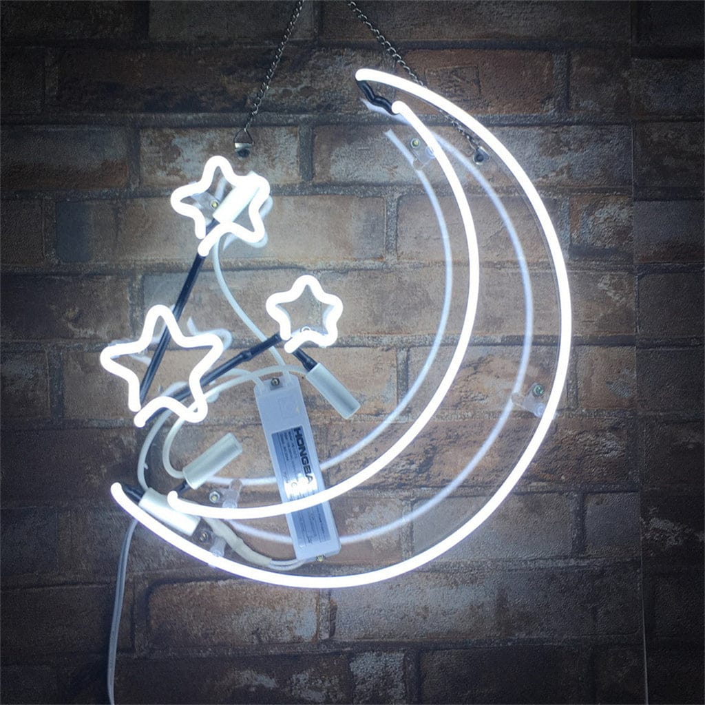 Neon Signs Land Neon Signs Moon and Stars Neon Light Sign