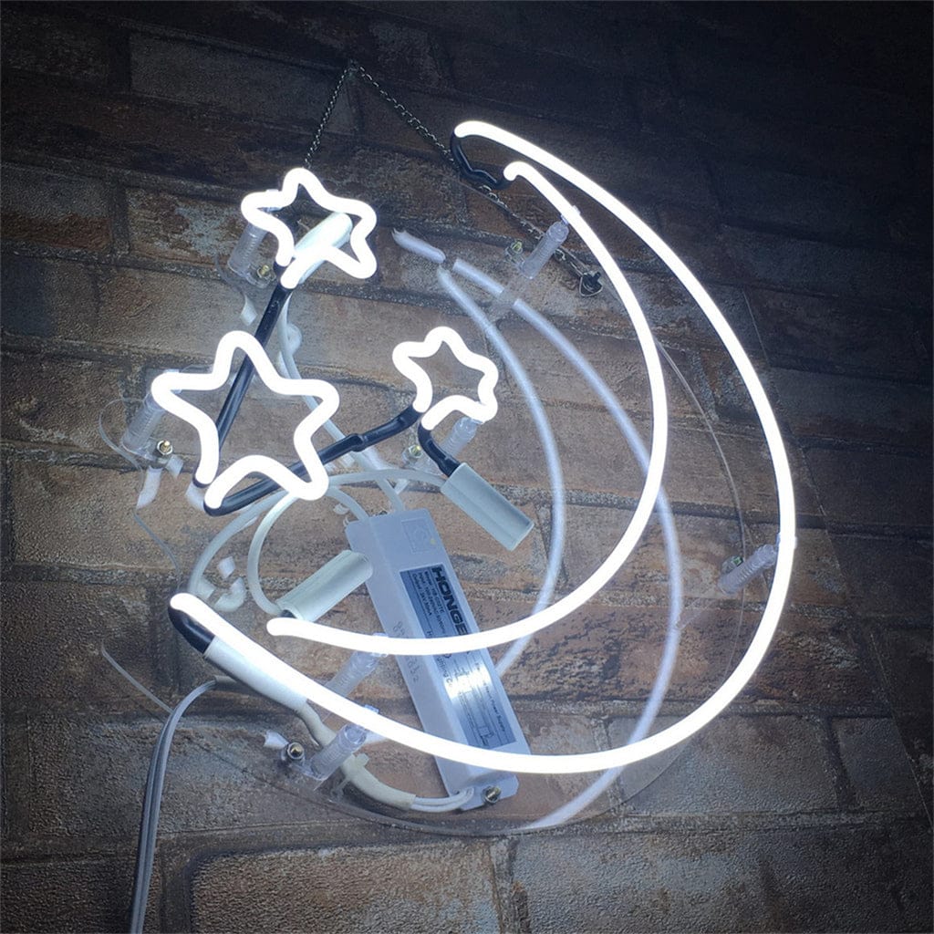 Neon Signs Land Neon Signs Moon and Stars Neon Light Sign