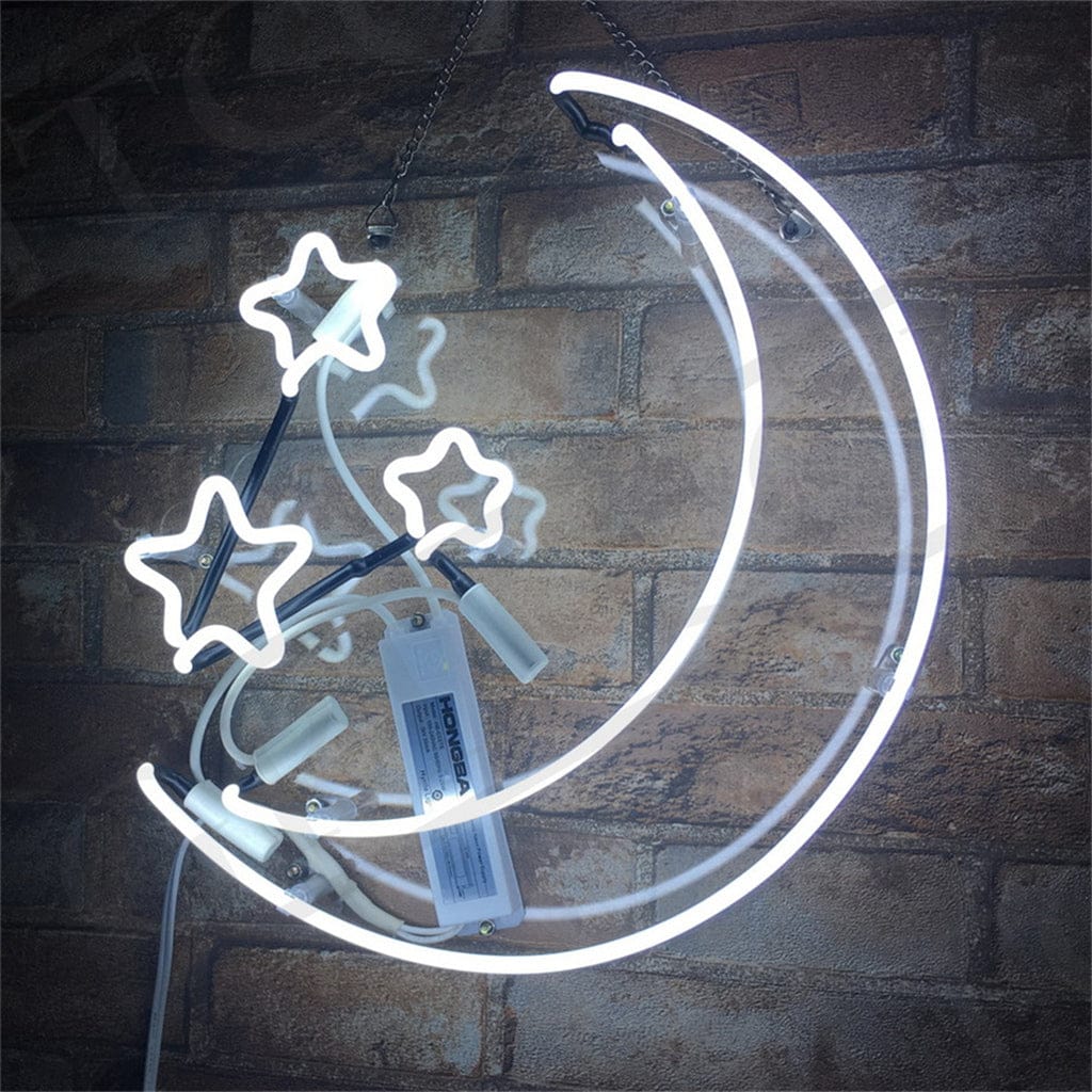 Neon Signs Land Neon Signs Moon and Stars Neon Light Sign