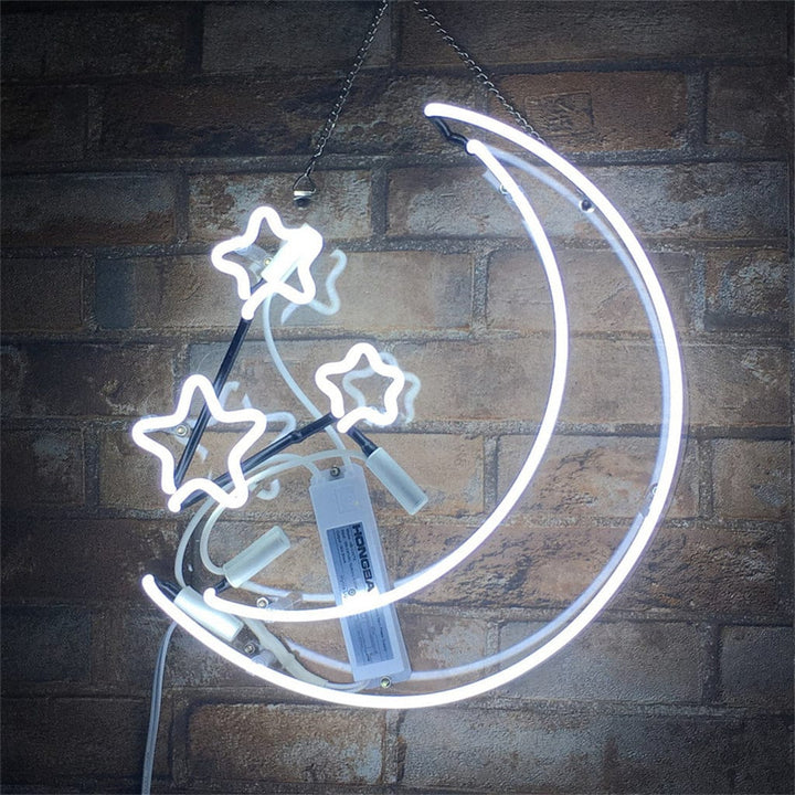 Neon Signs Land Neon Signs Moon and Stars Neon Light Sign