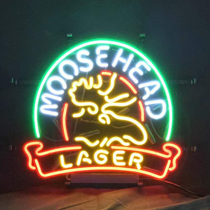 Neon Signs Land Neon Signs Moosehead Lager with Stag Deer Neon Signs Light